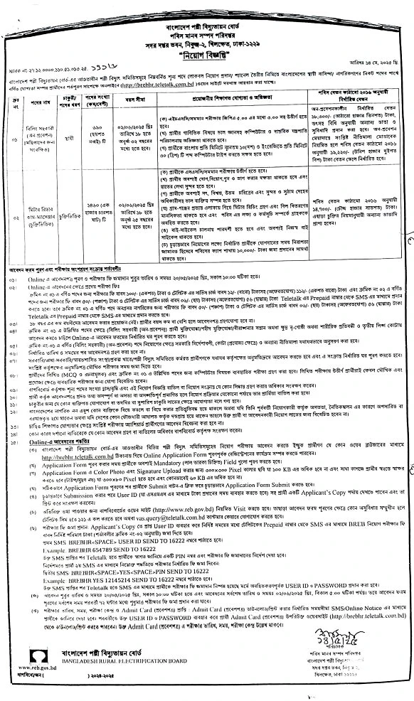 পল্লী বিদ্যুৎ নিয়োগ 2025 | Palli Bidyut Job Circular